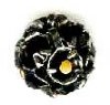 1 10mm Round Gunmetal with Jet Rhinestones